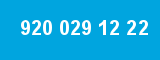 920 029 12 22 920 029 12 22